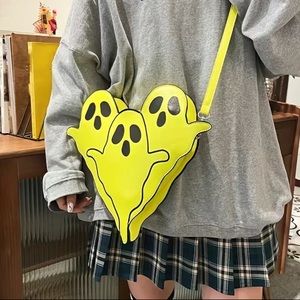 Neon Ghost Crossbody Zipper Bag - Lemon Lime